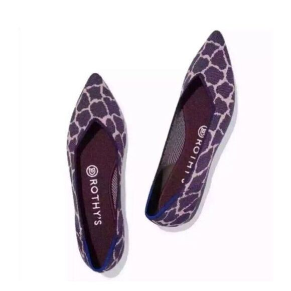 Rothys The Point Violet Giraffe Retired!! Women’s Size 10.5 Safari Animal Print